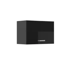 Vicco Hängeschrank R-Line, hängender Küchenschrank, Schwarz Hochglanz/Anthrazit, 60 cm Flach