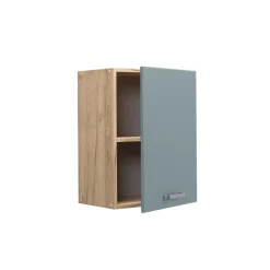 Vicco Hängeschrank R-Line, hängender Küchenschrank, Blau-Grau/Goldkraft Eiche, 45 cm