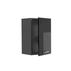 Vicco Hängeschrank R-Line, hängender Küchenschrank, Schwarz Hochglanz/Anthrazit, 40 cm