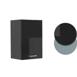 Vicco Hängeschrank R-Line, hängender Küchenschrank, Schwarz Hochglanz/Anthrazit, 40 cm