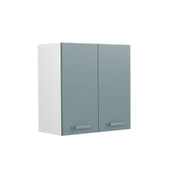 Vicco Hängeschrank R-Line, hängender Küchenschrank, Blau-Grau/Weiß, 60 cm