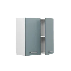 Vicco Hängeschrank R-Line, hängender Küchenschrank, Blau-Grau/Weiß, 60 cm