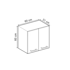 Vicco Hängeschrank R-Line, hängender Küchenschrank, Blau-Grau/Weiß, 60 cm