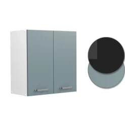 Vicco Hängeschrank R-Line, hängender Küchenschrank, Blau-Grau/Weiß, 60 cm