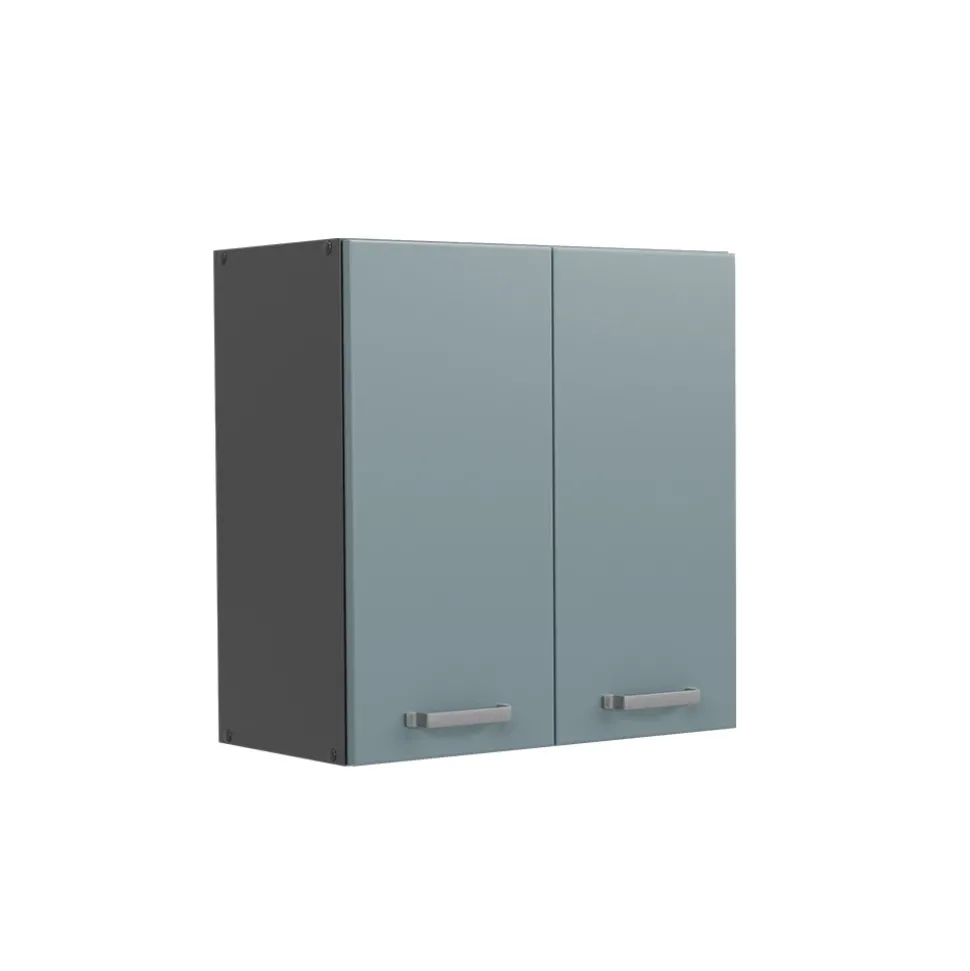 Vicco Hängeschrank R-Line, hängender Küchenschrank, Blau-Grau/Anthrazit, 60 cm