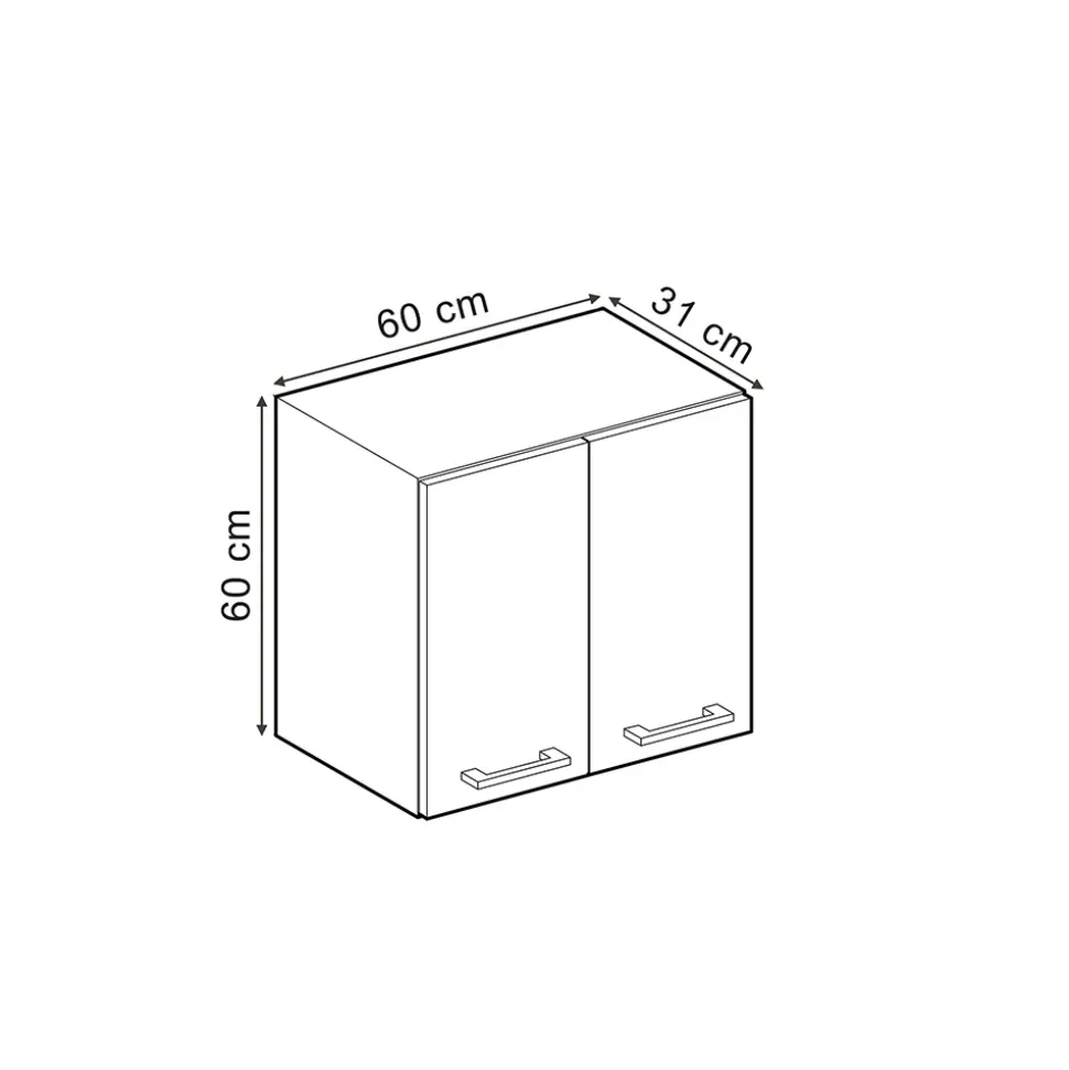 Vicco Hängeschrank R-Line, hängender Küchenschrank, Blau-Grau/Anthrazit, 60 cm