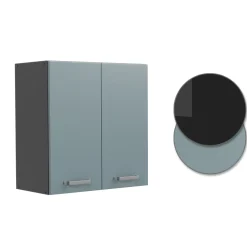 Vicco Hängeschrank R-Line, hängender Küchenschrank, Blau-Grau/Anthrazit, 60 cm