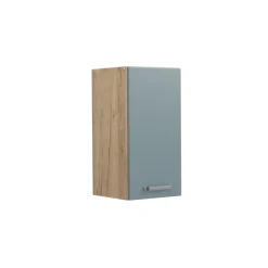 Vicco Hängeschrank R-Line, hängender Küchenschrank, Blau-Grau/Goldkraft Eiche, 30 cm