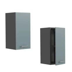 Vicco Hängeschrank R-Line, hängender Küchenschrank, Blau-Grau/Anthrazit, 30 cm