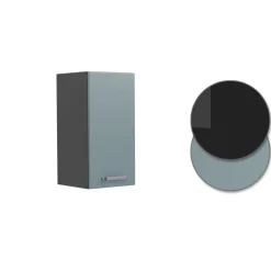 Vicco Hängeschrank R-Line, hängender Küchenschrank, Blau-Grau/Anthrazit, 30 cm