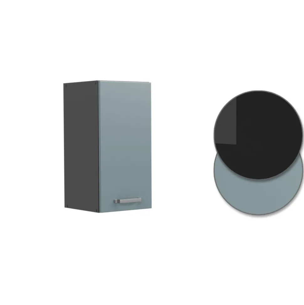 Vicco Hängeschrank R-Line, hängender Küchenschrank, Blau-Grau/Anthrazit, 30 cm