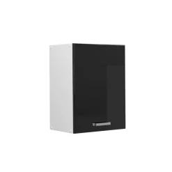 Vicco Hängeschrank R-Line, hängender Küchenschrank, Schwarz Hochglanz/Weiß, 45 cm