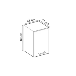 Vicco Hängeschrank R-Line, hängender Küchenschrank, Blau-Grau/Weiß, 45 cm