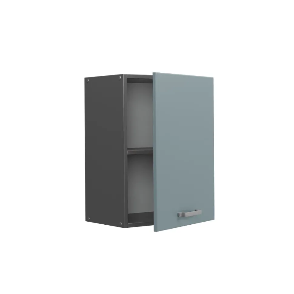 Vicco Hängeschrank R-Line, hängender Küchenschrank, Blau-Grau/Anthrazit, 45 cm