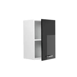 Vicco Hängeschrank R-Line, hängender Küchenschrank, Schwarz Hochglanz/Weiß, 40 cm