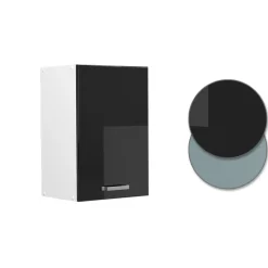 Vicco Hängeschrank R-Line, hängender Küchenschrank, Schwarz Hochglanz/Weiß, 40 cm
