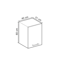 Vicco Hängeschrank R-Line, hängender Küchenschrank, Blau-Grau/Anthrazit, 40 cm