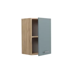 Vicco Hängeschrank R-Line, hängender Küchenschrank, Blau-Grau/Goldkraft Eiche, 40 cm