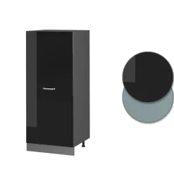 Vicco Hochschrank R-Line, Küchenkommode, Schwarz Hochglanz/Anthrazit, 60 cm