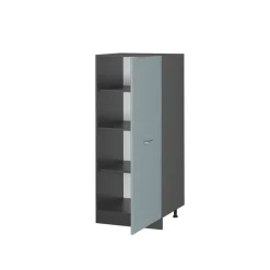 Vicco Hochschrank R-Line, Küchenkommode, Blau-Grau/Anthrazit, 60 cm