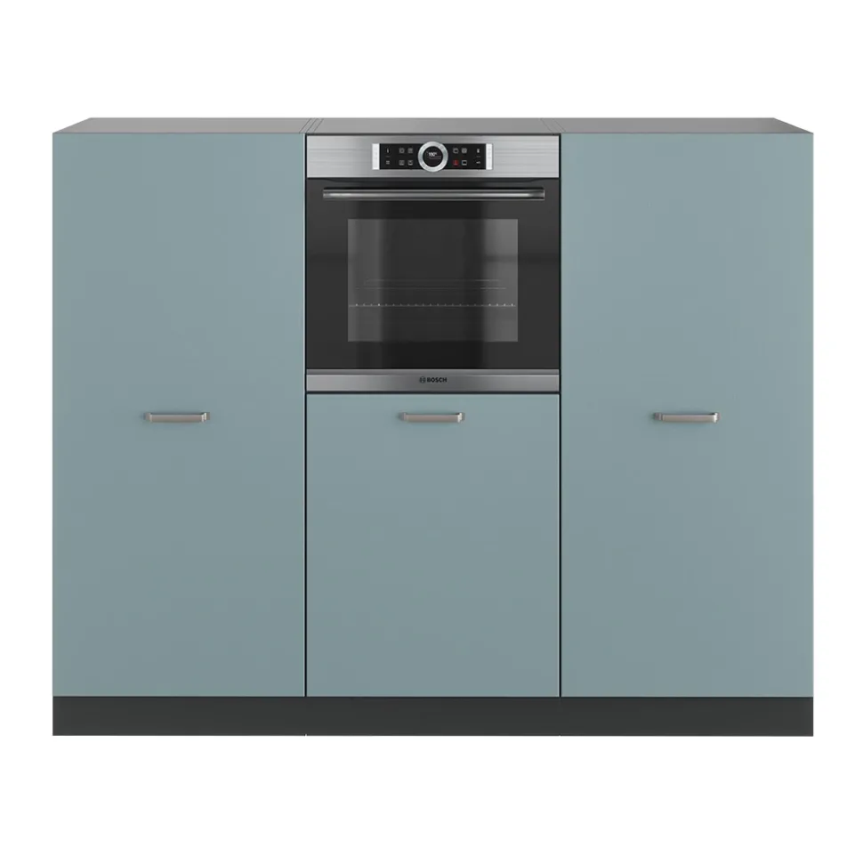 Vicco Küchenblock "R-Line", Blau-Grau/Anthrazit, 180 cm ohne Arbeitsplatte