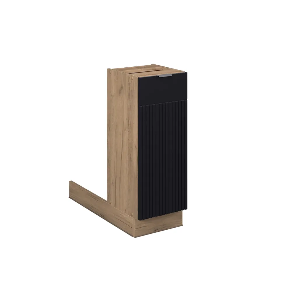 Vicco Kücheninsel "Fame-Line", Schwarz gestreift, 30 cm ohne Arbeitsplatte