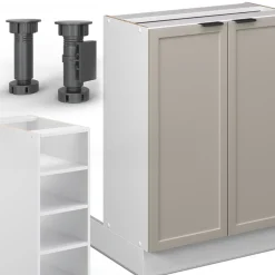 Vicco Kücheninsel Fame-Line, Kochinsel für die Küche, GrauBeige, 90 cm ohne Arbeitsplatte