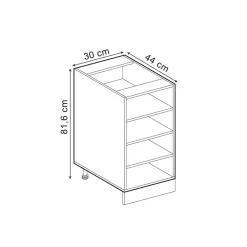 Vicco Küchenregal R-Line, offener Küchenschrank, Anthrazit, 30 cm ohne Arbeitsplatte