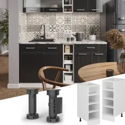 Vicco Küchenregal R-Line, offener Küchenschrank, Weiß, 30 cm ohne Arbeitsplatte