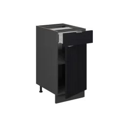 Vicco Küchenschränke "Fame-Line", Schwarz gestreift, 40 cm ohne Arbeitsplatte