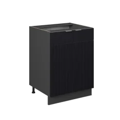 Vicco Küchenschränke "Fame-Line", Schwarz gestreift, 60 cm ohne Arbeitsplatte