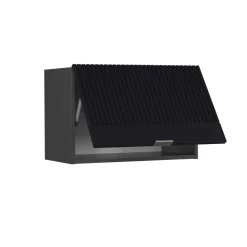 Vicco Küchenschränke "Fame-Line", Schwarz gestreift, 60 cm Flach