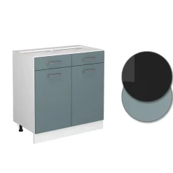 Vicco Küchenunterschrank R-Line, Schubladenschrank für die Küche, Blau-Grau, 80 cm, ohne Arbeitsplatte