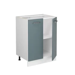 Vicco Küchenunterschrank "R-Line", Blau-Grau/Weiß, 60 cm ohne Arbeitsplatte