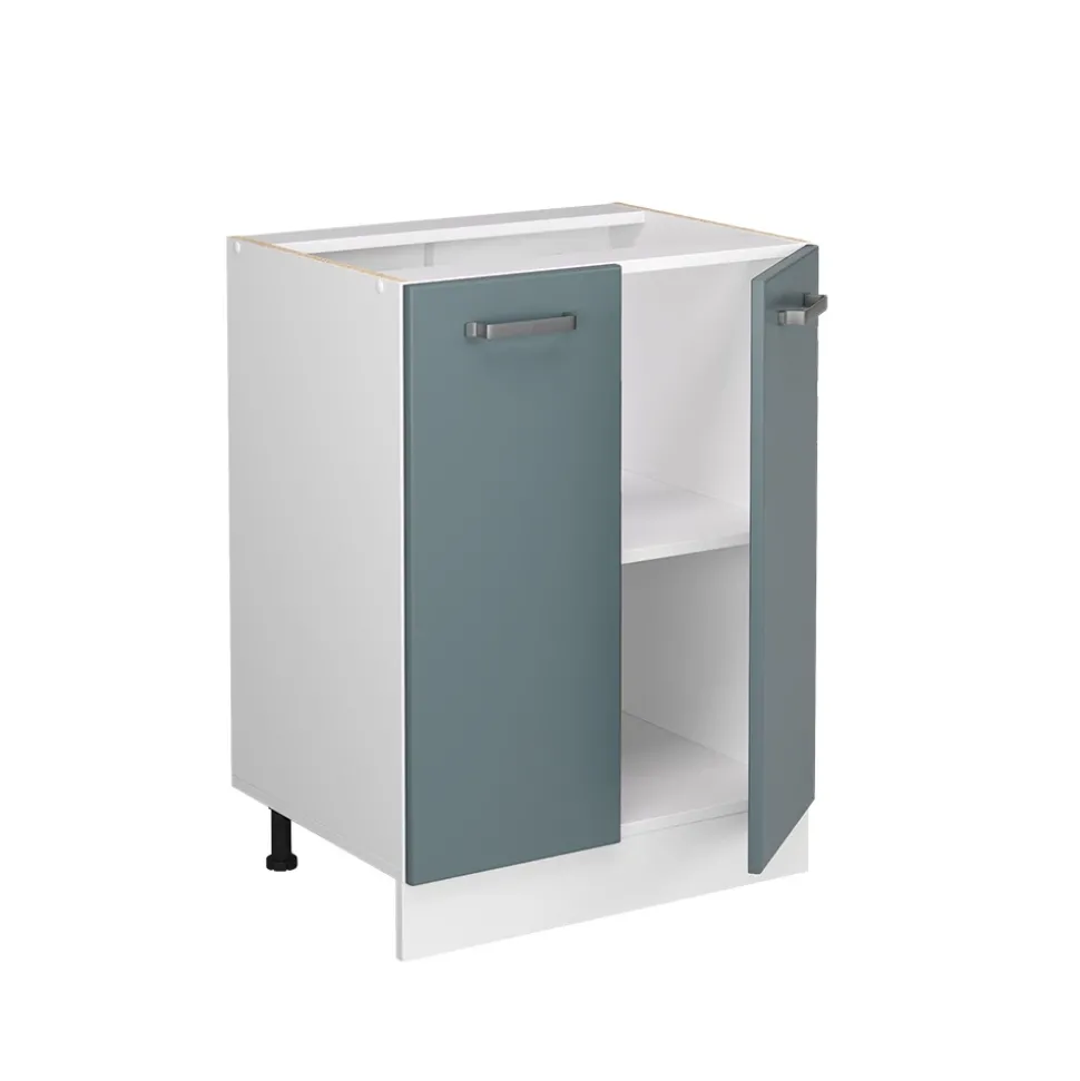 Vicco Küchenunterschrank "R-Line", Blau-Grau/Weiß, 60 cm ohne Arbeitsplatte