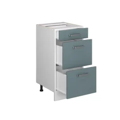 Vicco Küchenunterschrank "R-Line", Blau-Grau/Weiß, 40 cm mit Schubladen, ohne Arbeitsplatte