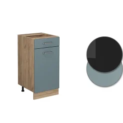 Vicco Küchenunterschrank R-Line, Schubladenschrank für die Küche, Blau-Grau, 40 cm ohne Arbeitsplatte