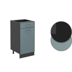 Vicco Küchenunterschrank R-Line, Schubladenschrank für die Küche, Blau-Grau, 40 cm ohne Arbeitsplatte