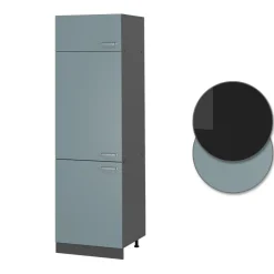Vicco Kühlumbauschrank R-Line, Hochschrank für die Küche, Blau-Grau/Anthrazit, 60 cm