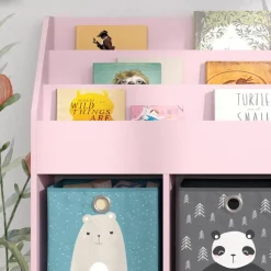 Vicco Kinderregal Rosa Luigi ohne Faltboxen - 72x114x31 cm aus Spanplatte - Bücherregal ideal fürs Kinderzimmer, perfekte Ordnung für Lieblingsbücher und Spielzeuge