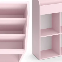 Vicco Kinderregal Rosa Luigi ohne Faltboxen - 72x114x31 cm aus Spanplatte - Bücherregal ideal fürs Kinderzimmer, perfekte Ordnung für Lieblingsbücher und Spielzeuge