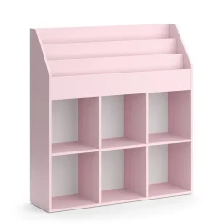Vicco Kinderregal Rosa Luigi ohne Faltboxen - 107x114x31 cm gefertigt aus Spanplatte - Bücherregal für Kinder, kompakte Organisation für Spielzeug und Bücher