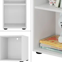 Vicco Kinderregal Weiß Estell 2er-Set - 71x38x32 cm gefertigt aus Spanplatte - Bücherregal für Kinder, platzsparende Lösung für Aufbewahrung