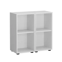 Vicco Kinderregal Weiß Estell 2er-Set - 71x38x32 cm gefertigt aus Spanplatte - Bücherregal für Kinder, platzsparende Lösung für Aufbewahrung