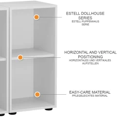 Vicco Kinderregal Weiß Estell 2er-Set - 71x38x32 cm gefertigt aus Spanplatte - Bücherregal für Kinder, platzsparende Lösung für Aufbewahrung