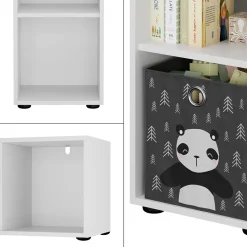 Vicco Kinderregal Weiß Estell 2er-Set - 106x38x32 cm gefertigt aus Spanplatte - Bücherregal für Kinder, platzsparende Lösung für Aufbewahrung