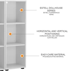 Vicco Kinderregal Weiß Estell 2er-Set - 106x38x32 cm gefertigt aus Spanplatte - Bücherregal für Kinder, platzsparende Lösung für Aufbewahrung