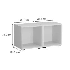 Vicco Kinderregal Weiß Estell 2-er Set - 36x38x32 cm gefertigt aus Spanplatte - Bücherregal für Kinder, platzsparende Lösung für Aufbewahrung