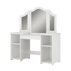 Vicco Kinder-Schminktisch Weiß Estella Mit Spiegel - 105x118x41 cm aus Spanplatte - Der Frisiertisch für Mädchen für Mädchen, Inspirationsecke für Schönheit und Stil