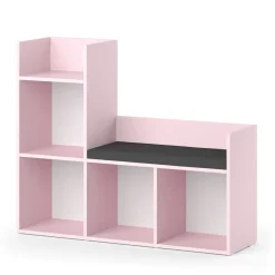 Vicco Kindersitzbank Rosa Luigi ohne Faltboxen - 107x89x31 cm hergestellt aus Spanplatte - Spielzeugschrank ideal für Kinder, mit Sitzfläche für funktionale Raumnutzung